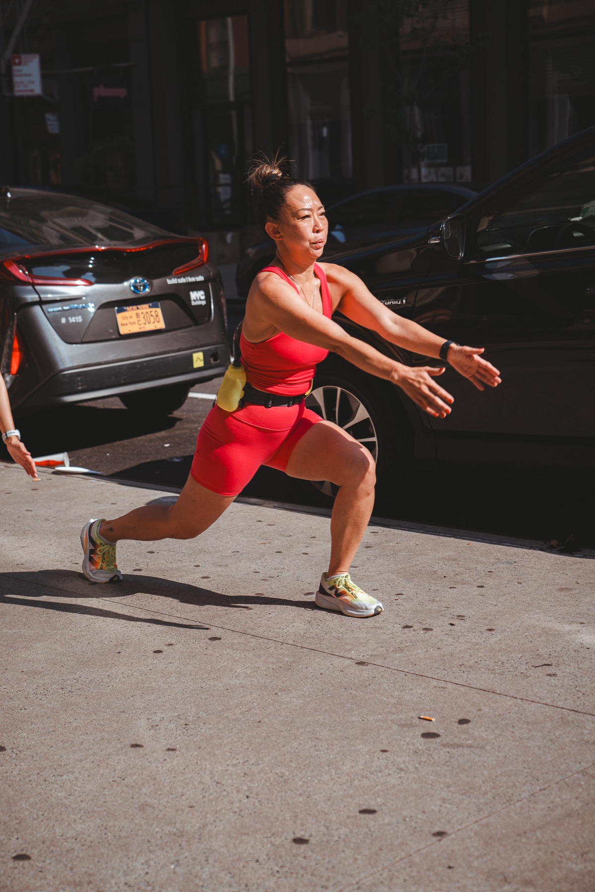 Tammy running through lower Manhattan